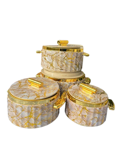 Sang Trọng Lẩu Container Thực Phẩm Ấm Hơn Soong Set | Cao Cấp Cách Điện Thực Phẩm Ấm Hơn | Vàng Kết Thúc Xử Lý Cho Nhà & Phục Vụ Sử Dụng - Product Image 1