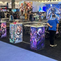 Vitrine d'exposition pliable à deux niveaux avec éclairage LED pour stand de salon professionnel d'anime et de bandes dessinées