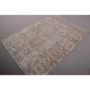 Alfombra Turca Vintage, Alfombra de 4,2x6,2 pies, Alfombra de Lana con Puntos Marrones y Grises - Product Image 2