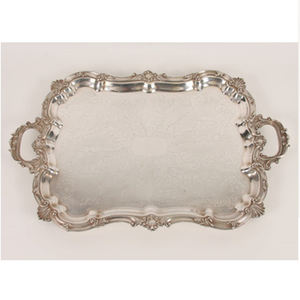 Design gaufré tendance Argenterie faite à la main Plateau de service alimentaire Vaisselle élégante pour dessert de restaurant et service de chocolat - Product Image 6