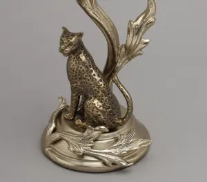 เชิงเทียนเสือดาวหรูหราทันสมัยทำด้วยมือแก้วและโลหะตกแต่งคริสต์มาสแสงสำเนียงสำหรับงานแต่งงานสไตล์ที่ไม่ซ้ำกัน - Product Image 6