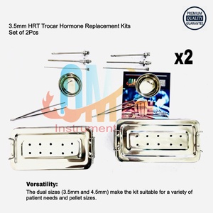 Kits de trocart HRT Premium 2 ensembles d'instruments d'insertion de granulés d'hormones manuel en acier inoxydable de qualité médicale autoclavable réutilisable - Product Image 2