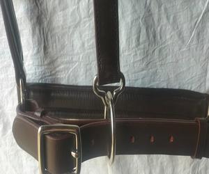 Customized Horse <b>Leather</b> Halter Best Quality Padded Nose Head Piece Rose Gold Hardware Manufacturer Riding <b>House</b> Kanpur India - Product Image 2
