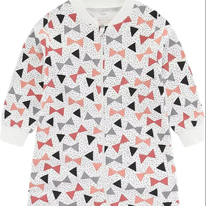 Combinaison en coton pour bébés garçons et filles Barboteuse à pieds à manches longues - Product Image 1