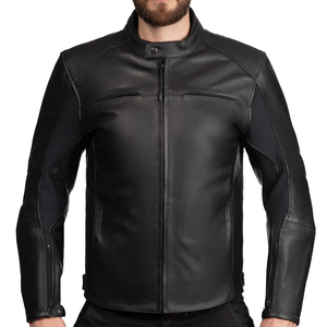 Classic Storm Black Soft Cowhide Leather Racing Motorbike Jacket removable CE-Certified <b>Protectors</b> Motorcycle Jacket For Men - Product Image 2