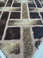 Adiva 3D Shaggy Moderner Blumen-Jacquard Gewebter Maschinengefertigter Dicker Jute-Teppich mit Mittlerem Flor, Reversibel mit Latex-Rückseite für Wohnzimmer