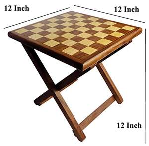 Mesa de Ajedrez de Madera Hecha a Mano, Plegable, con Caja de Almacenamiento Magnética, Multicolor, Marca IBS de Uttar Pradesh, Disponible para Exportación - Product Image 5
