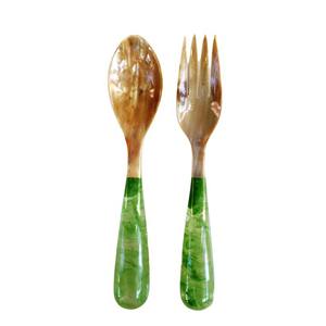 Serveurs à salade de cuisine Ensemble de 2 bols de vente chaude Fabriqué en Inde Comprend un ensemble de service à salade en bois - Product Image 3