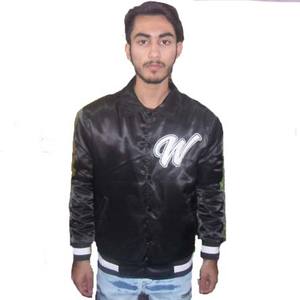 Vente en gros Veste bombardier en satin brodée personnalisée Vestes bombardier universitaire en satin de soie veste universitaire en satin de baseball pour hommes - Product Image 4