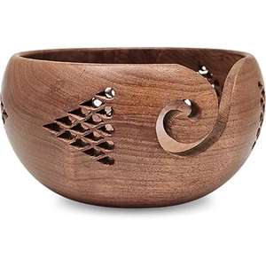 Best Selling Customize Handmade Wooden Yarn Bowl <b>Wool</b> Bowl Yarn <b>Holder</b> Wooden Bowl for <b>Knitting</b> from Indian Exporter - Product Image 3