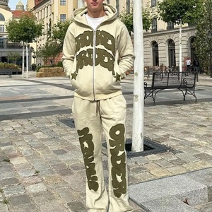 ชุดวอร์มซิปปักลายสไตล์ดิสเทรส น้ำหนักเบา แห้งเร็ว ต้านเชื้อแบคทีเรีย ผ้าฟลีซคอตตอน 100% 240 กรัม สำหรับทุกเพศ |   ชุดวอร์มแบบสั่งทำ - Product Image 5