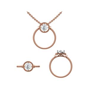 Pendentif en diamant solitaire de laboratoire certifié avec styliste Bague en or 10K 14K 18K Bijoux de luxe 2-en-1 pour tous les vêtements - Product Image 1