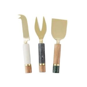 Ensemble de fromage de poignées en bois et en résine de forme carrée de Style classique pour le dessus de table hôtel maison service utiliser nouveau fromage ensemble de 4 outils - Product Image 2