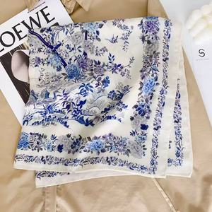 Aluminum Green Printed Small Square <b>Scarf</b> 70cm Checked Design New Shawl with Soft Smooth Feeling for <b>Head</b> Decoration - Product Image 6