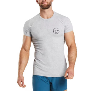 Vêtements de gym personnalisés pour hommes, t-shirts de fitness à séchage rapide pour hommes, hauts de sport de compression, t-shirts à manches raglan pour hommes - Product Image 6
