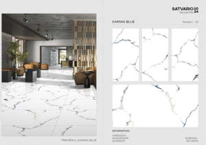 Carreaux aspect marbre 600x1200 Carrelage céramique Carara blanc poli aspect roche émaillée carrelage mural et de sol en porcelaine brillante - Product Image 3