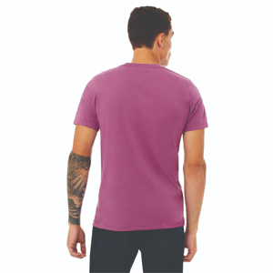 Camiseta personalizada Heather Magenta Unisex 52% Airlume algodón 48% Poly 4,2 oz manga corta de secado rápido de punto Ajuste de gran tamaño - Product Image 3