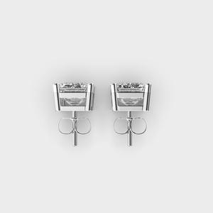 Boucles d'oreilles clous en argent sterling 925 massif, diamant taille émeraude vintage avec sertissage clos, certifiées IGI, pour cadeaux d'anniversaire et de fête - Product Image 4