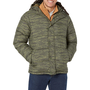 Custom <b>Canvas</b> Waterproof Breathable Hooded Puffer <b>Jacket</b> Quilted Winter Outdoor High Street Style Puffer <b>Jacket</b> - Product Image 1