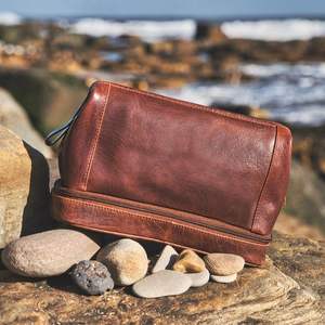 Trousse de toilette de voyage pour hommes, trousse de toilette en cuir imperméable pour salle de bain, outils de rasage, pochette de maquillage pour femmes - Product Image 2