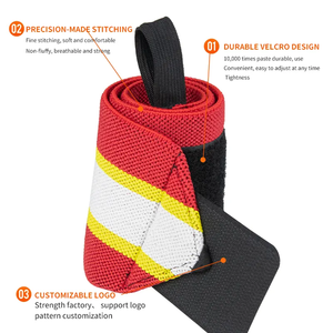 Custom Logo <b>Gym</b> <b>Wrist</b> <b>Wraps</b> for Heavy Duty Powerlifting Workout Adjustment Breathable - Product Image 4