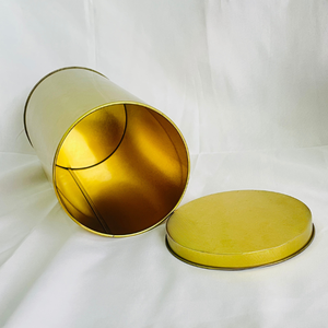 Grande boîte de rangement en métal personnalisée avec couvercle, boîte ronde recyclable, design pour le thé, le café, les biscuits, les aliments, le chocolat et le sucre. - Product Image 4