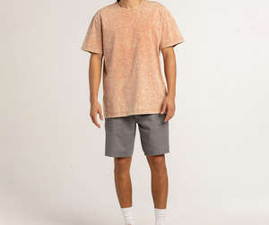 เสื้อยืดคอกลมโอเวอร์ไซส์ผ้าฝ้าย 100% สำหรับผู้ชาย สไตล์จีน พิมพ์ลายดิจิทัล ลวดลายย้อมสีแบบแอซิดวอช  สำหรับใส่ลำลอง - Product Image 1