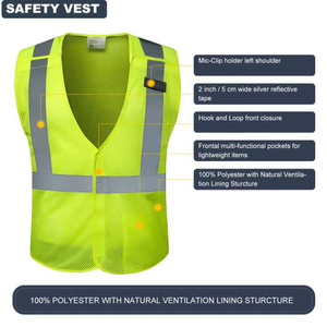 Gilet de sécurité imperméable ANSI classe 1 haute visibilité personnalisé bandes réfléchissantes vertes fluorescentes pour la course et l'utilisation par les travailleurs - Product Image 3