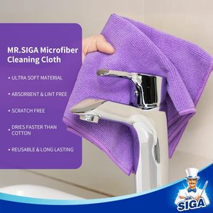 ผ้าไมโครไฟเบอร์ทำความสะอาด MR.SIGA ผ้าไมโครไฟเบอร์ไร้รอยขีดข่วน แพ็ค 12 ผืน สีม่วง ขนาด 32 x 32 ซม. (12.6 x 12.6 นิ้ว) - Product Image 2