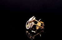 Boucles d'oreilles clous personnalisées Aniva en or jaune, rose et blanc 14 carats, diamants naturels certifiés IGI, sertis à griffes, coupe tendance, pour anniversaire