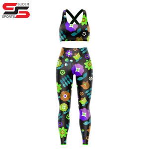 Fully Customize Design Solid Sublimation Printing Plus <b>Size</b> Women's Yoga Sets High Waist Front Quick-drying Breathable Yoga Bras - Product Image 3