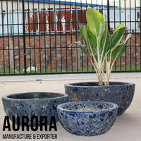 Pots de plantes en céramique écologiques personnalisés en usine, trou de drainage, finition émaillée, durables, légers, décoration de jardin à domicile, logo personnalisé