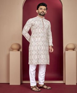 DISEÑADOR RAYÓN IMPRESIÓN DIGITAL KURTA PAYJAMA WEDDING WEAR PRECIO AL POR MAYOR PRECIO PRENDA ÉTNICA - Product Image 1