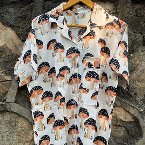 Camisones de algodón para mujer, pijama de manga corta con patrón Floral, cierre de cintura elástica, conjunto de ropa de dormir para mujer, camisón de punto suave - Product Image 1