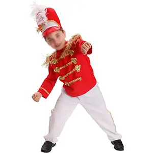 Tambor principal fantasia para crianças pulseira de marcação vermelha uniforme por vestir américa