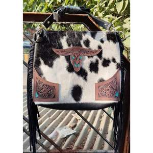 Bolso bandolera con flecos de cuero turquesa bohemio de lujo con solapa bordada de piel sintética, bolso de hombro con borlas bohemias, bandolera de estilo occidental - Product Image 2