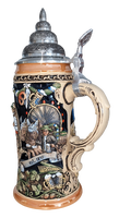 Souvenir personnalisé de l'Oktoberfest Hofbraeuhaus Muenchen, 0,6 L, fait main, durable, réutilisable, en céramique de grès, classique