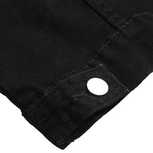 Veste en jean enduite de haute qualité 2023 avec logo personnalisé veste en jean cirée noire pour hommes - Product Image 6