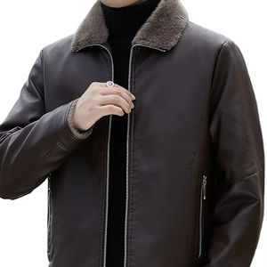 Nouvelle mode pour hommes Veste de motard en cuir et toile Veste de motard style High Street - Product Image 1