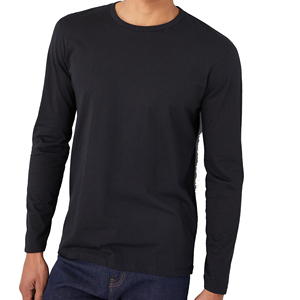Élégant hommes t-shirt à manches longues Logo personnalisé marque privée surdimensionné col rond hommes manches longues pour hommes Streetwear vierge - Product Image 3