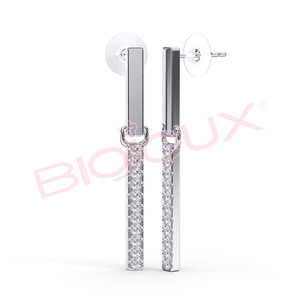 ต่างหูห้อยทรงทันสมัย Biojoux ขนาด 40 มม. สำหรับผู้หญิง ทำจากสแตนเลสสตีล ป้องกันการแพ้ รูปทรงเรขาคณิต ประดับคริสตัลและเพชรเทียมแบบฝังขอบ เหมาะสำหรับงานปาร์ตี้ - Product Image 2