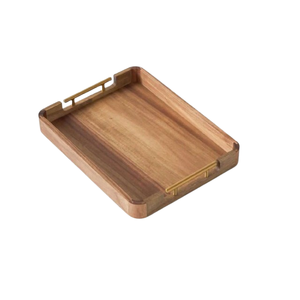 Plateau rond à poignée moderne pour la maison, plateau de service en bois de forme personnalisée pour la maison, les hôtels et les restaurants, plateau en bois - Product Image 4