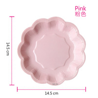 Assiette Moderne en Forme de Fleur en Papier Écologique Jetable pour Fête d'Anniversaire, Sûre pour le Contact Alimentaire, Motif Personnalisé