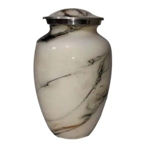 Urnes de crémation adultes en aluminium avec conception de gravure en forme de coeur et bande de gravure polie émail rose de couleur fini. - Product Image 4