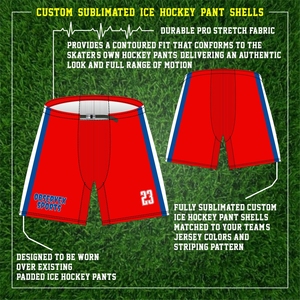 Jersey de hockey sobre hielo de sarga de aparejos bordados personalizados de primera calidad con logotipo de equipo, conjunto de calcetines con conchas, servicio OEM disponible - Product Image 3