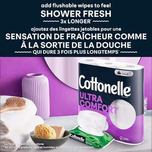 Cottonelle UltraComfort 2-Ply Bath <b>Tissue</b>, 3-7/8" x 4", White, 268 Sheets Per Roll, <b>Pack</b> Of 12 Rolls - Product Image 4