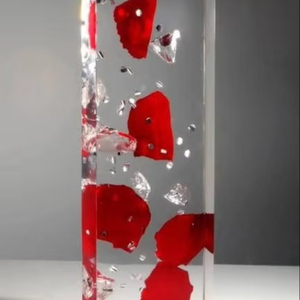 Lámpara decorativa de epoxi artística de primera calidad que combina madera maciza y fundición de resina de diseño moderno - Product Image 1