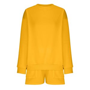 ชุดเสื้อสเวตเตอร์แบบลำลองสำหรับผู้หญิงชุดเสื้อสเวตเชิ้ตแบบระบายอากาศได้ชุดกางเกงขาสั้นสำหรับฤดูร้อน - Product Image 4