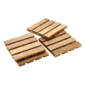 Juego de Posavasos de Madera Indios, Diseño Cuadrado Pintado a Mano, Tamaño Personalizado para Tazas, Decoración de Mesa de Comedor, Regalos Modernos Indios - Product Image 2