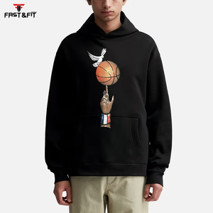 Sudadera con capucha de lana para hombre de alta calidad diseñada a medida con impresión digital de logotipo para invierno - Product Image 3